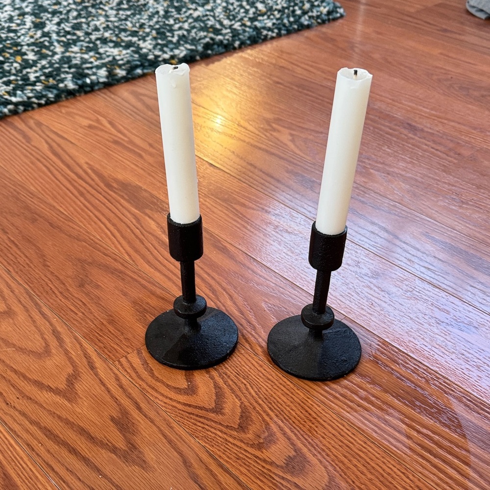 Black Iron Candle Holders